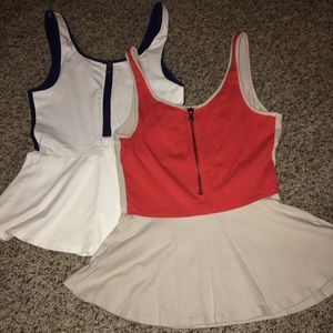 Color Blocked Peplum Bundle - Navy and Orange